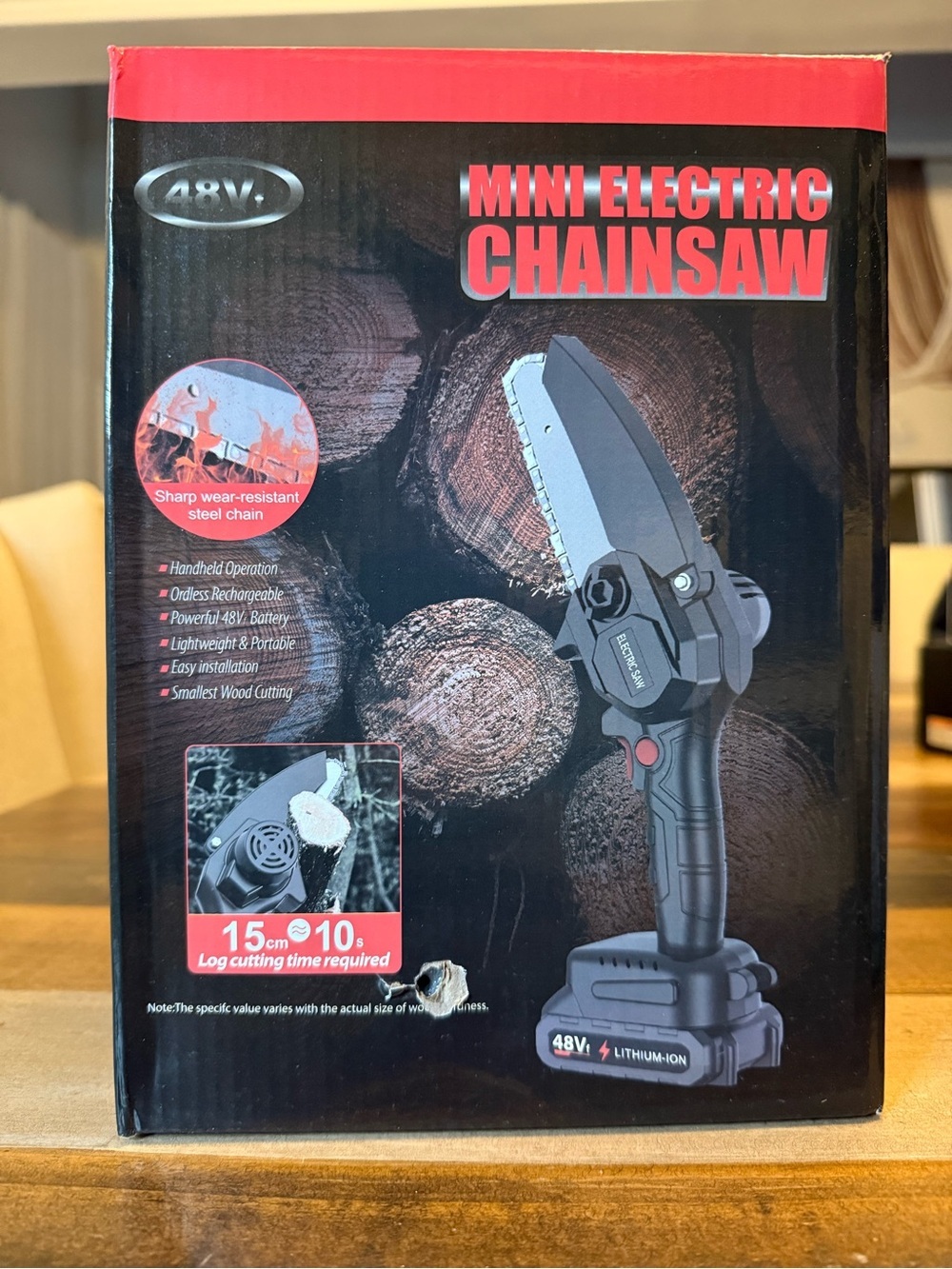 48V 48VF Mini Cordless Lightweight Chainsaw Kit Battery Charger, Chains/Bar